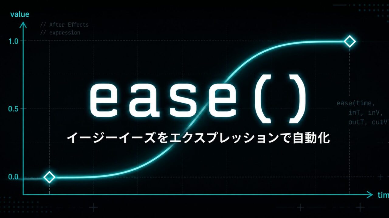 After Effects ease()でイージーイーズをエクスプレッションで自動化｜キーフレームなしでなめらかな動きを作る方法